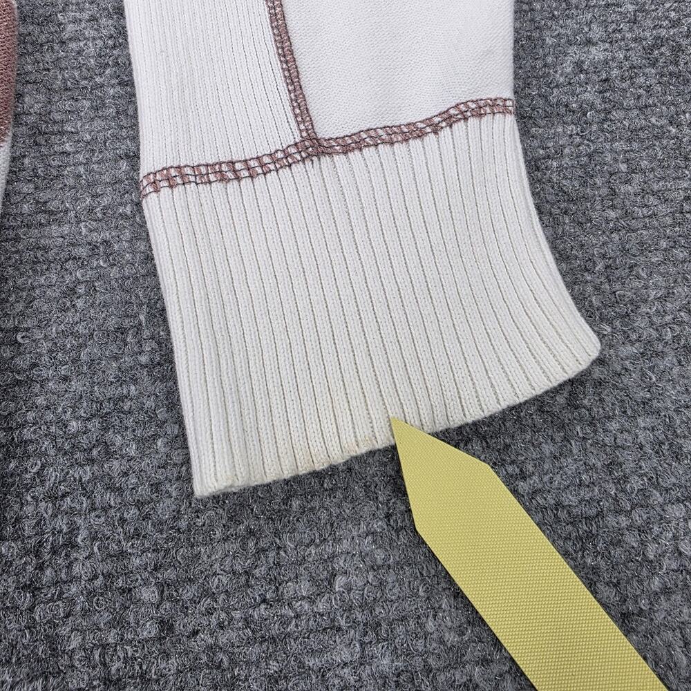 BKE Sweater Mens Large White Brown Argyle 1/4 Zip Mock Neck Cotton Knit Pullover - Picture 15 of 16